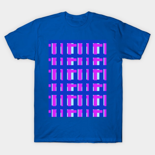 Blue and pink lines, checks, plaid, seamless, pattern T-Shirt by grafinya